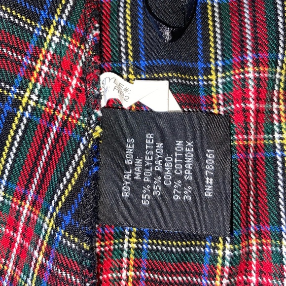 Vintage Y2K Royal Bones Tripp NYC Plaid Blue Red Plaid Mini A-Line Skirt Size M - Picture 6 of 12